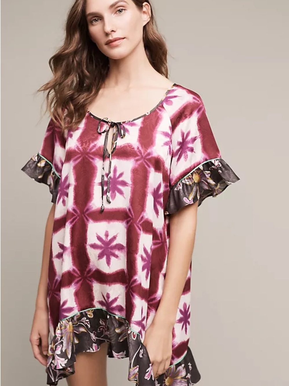 Anthropologie Eloise Shibori Blooms Chemise
